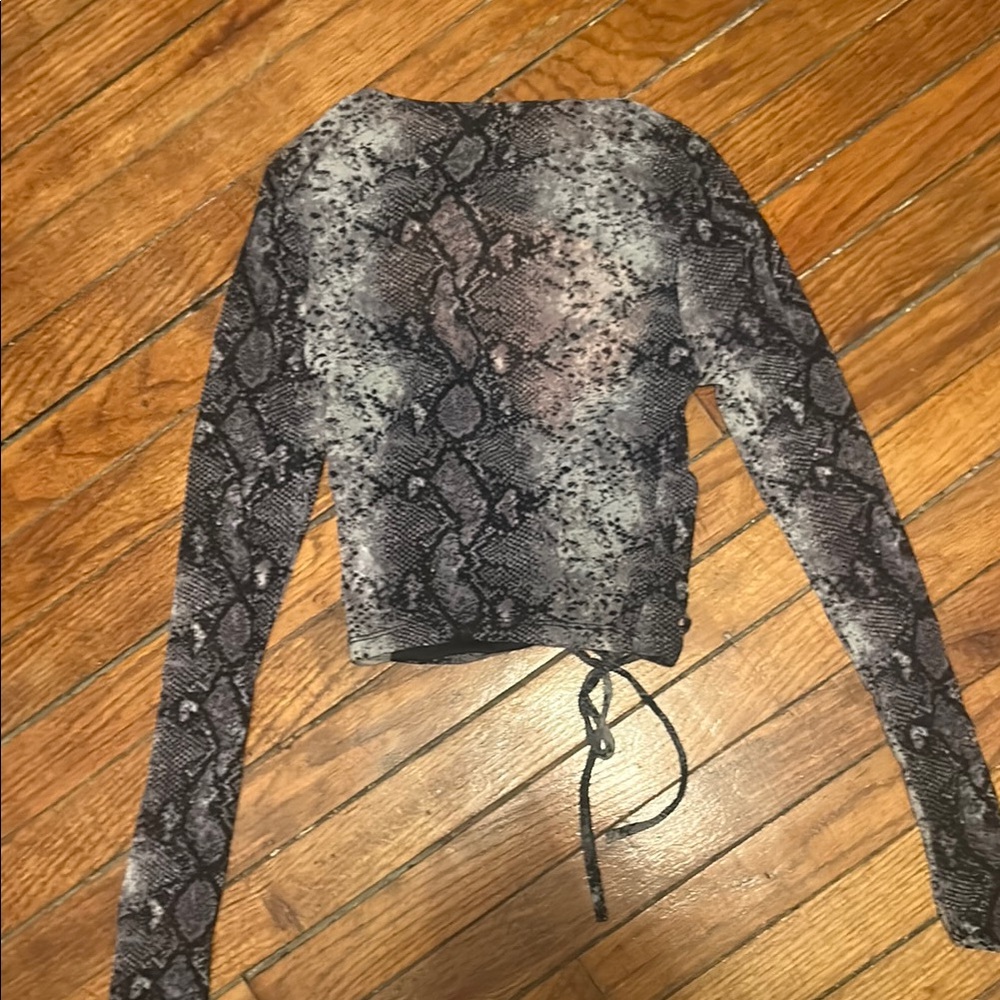 Windsor Gray Black Fitted Long Sleeve Bodysuit